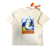Хлопкова футболка Heron Preston бежева з логотипом