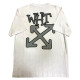 Бавовняна футболка OFF WHITE біла з сірим принтом