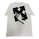 Бавовняна футболка OFF WHITE білого кольору з чорним принтом