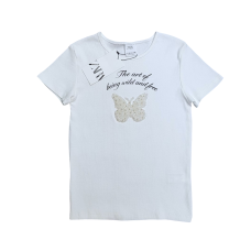 Футболка Zara для дівчинки біла, 13-14 років (164 см)