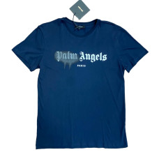 Бавовняна футболка Palm Angels Paris синя