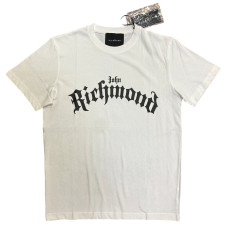 Бавовняна футболка John Richmond біла з чорним написом